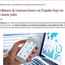 El volumen de transacciones en Espaa baja un 31% hasta julio